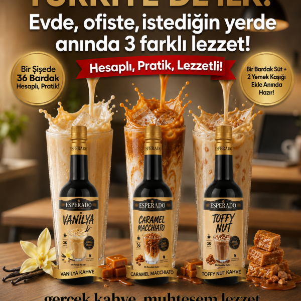 VANİLYA*CARAMEL MACCHİATO*TOFFE NUT --ÇABUK KAHVE MİX 3 LÜ SET 750 ML
