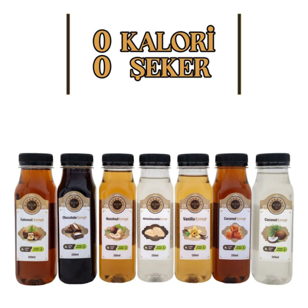 ESPERADO ŞEKERSİZ  KAHVE ŞURUBU 250 ML 7'Lİ (VANİLYA-KARAMEL-FINDIK-ÇİKOLATA-BEYAZ ÇİKOLATA-HİNDİSTAN CEVİZİ-TOFFY NUT)