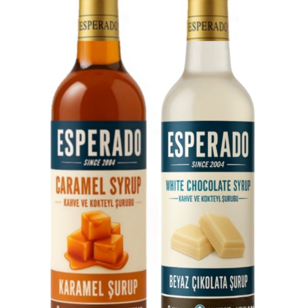 ESPERADO ŞEKERSİZ  KAHVE ŞURUBU 750 ML 2'Lİ (KARAMEL-BEYAZ ÇİKOLATA)