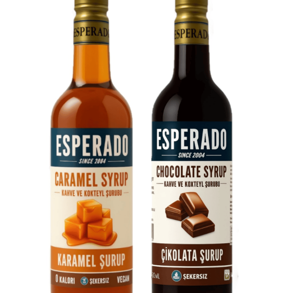 ESPERADO ŞEKERSİZ  KAHVE ŞURUBU 750 ML 2'Lİ (KARAMEL-ÇİKOLATA)
