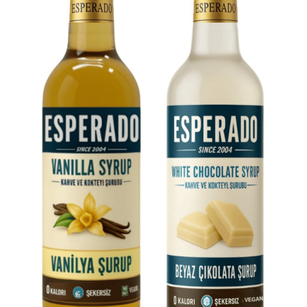 ESPERADO ŞEKERSİZ  KAHVE ŞURUBU 750 ML 2'Lİ (VANİLYA -BEYAZ ÇİKOLATA)
