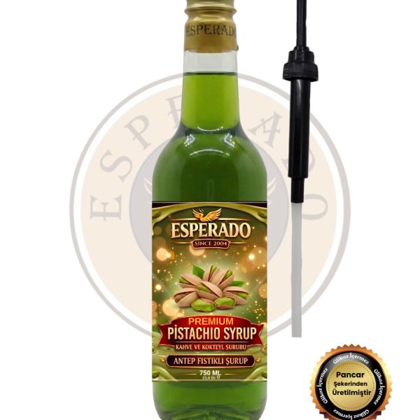 ESPERADO PREMIUM  % 100 Şeker Antep Fıstığı Aromalı Kahve & Kokteyl Şurubu 750 ml