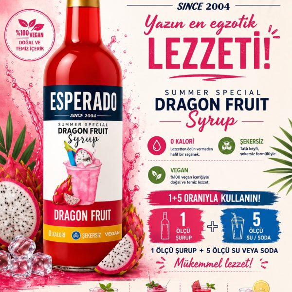 ESPERADO DRAGON FRUIT Konsantre Summer Special - 750 ml - 1/5