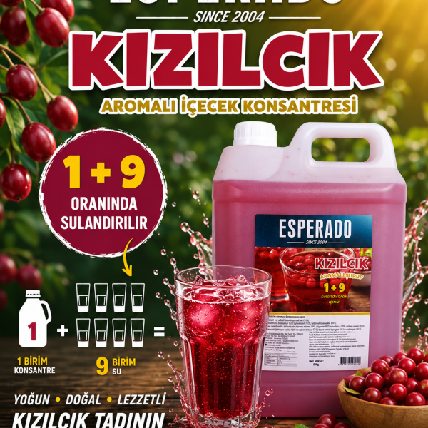 KIZILCIK AROMALI KONSANTRE MEYVE SUYU 5 LT - 1/9